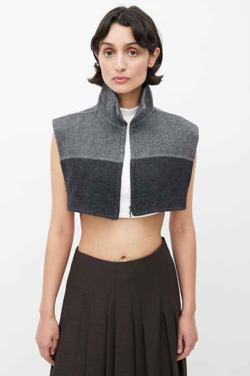 Burberry Grey Wool Cropped Vest