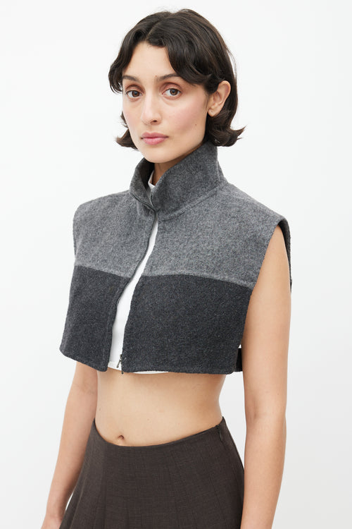 Burberry Grey Wool Cropped Vest