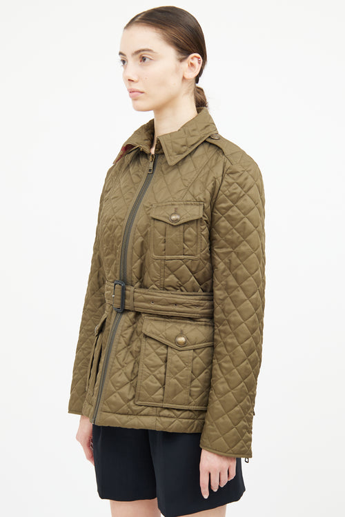 Burberry Green Quilted Field Jacket