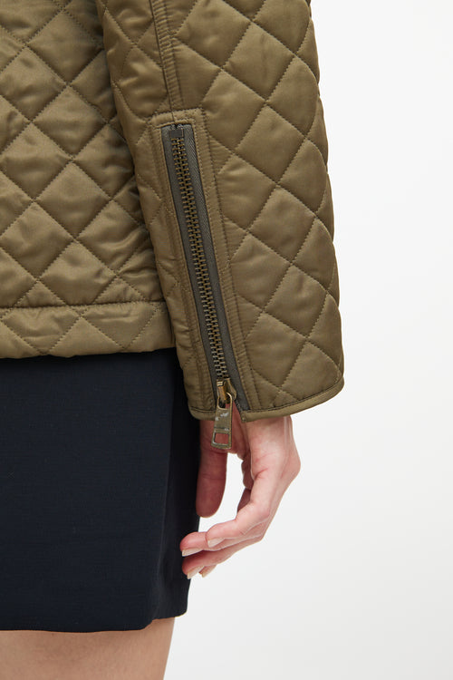 Burberry Green Quilted Field Jacket