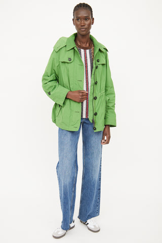 Burberry Green Nylon Utility Jacket