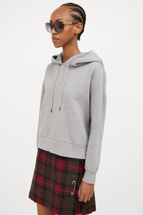 Burberry Light Grey Logo Hoodie