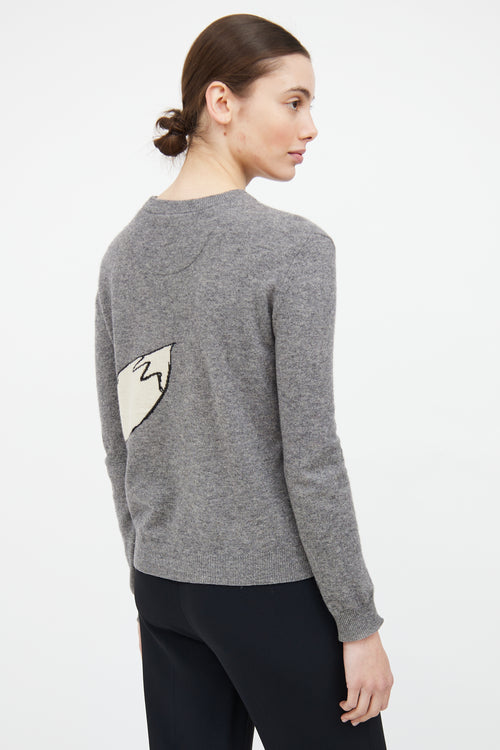 Burberry Grey 
Multicolour Wool Graphic Knit Sweater