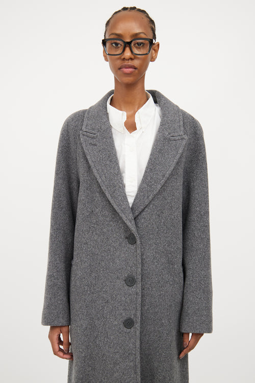 Burberry Grey Wool Pea Coat