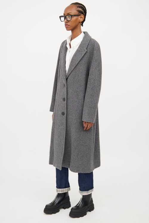 Burberry Grey Wool Pea Coat