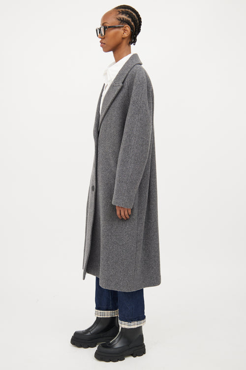 Burberry Grey Wool Pea Coat