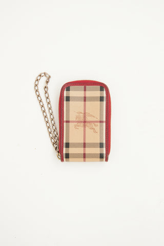 Burberry Beige 
Red Haymarket Check Wallet