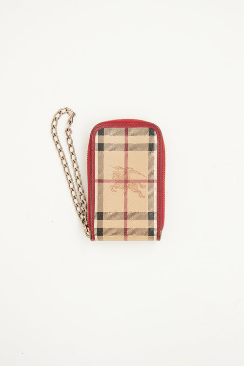 Burberry Beige 
Red Haymarket Check Wallet