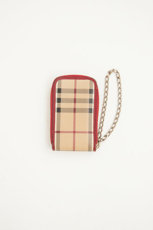 Burberry Beige 
Red Haymarket Check Wallet