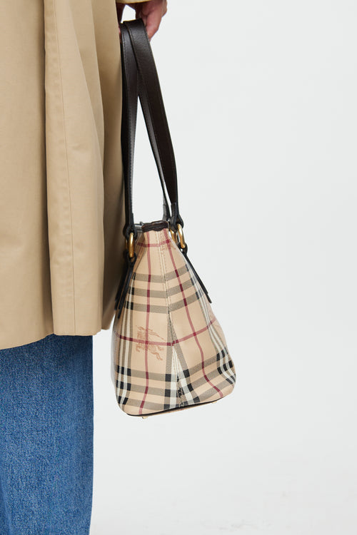 Beige Haymarket Check Regent Tote Bag