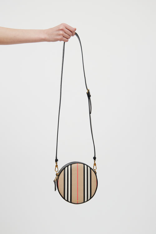 Burberry Black 
Brown Icon Stripe Louise Crossbody Bag