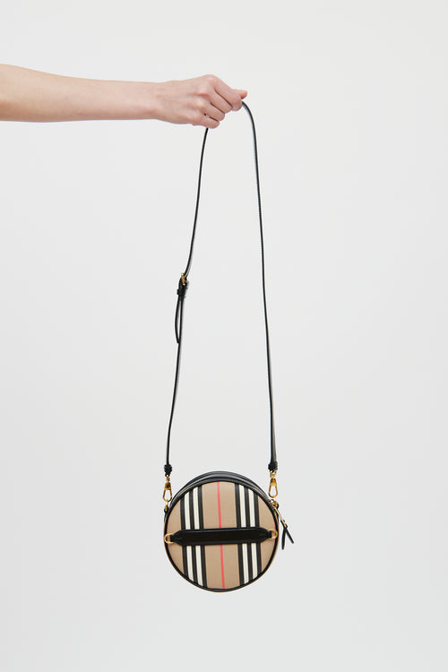 Burberry Black 
Brown Icon Stripe Louise Crossbody Bag