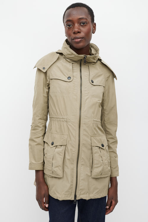 Burberry Green Nylon Parka