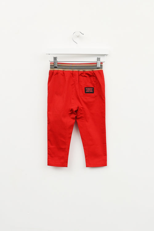 Burberry Kids Red Pants