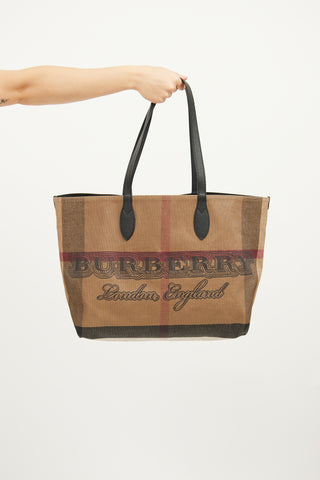 Burberry Mega Check Doodle Tote Bag