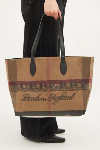 Burberry Mega Check Doodle Tote Bag