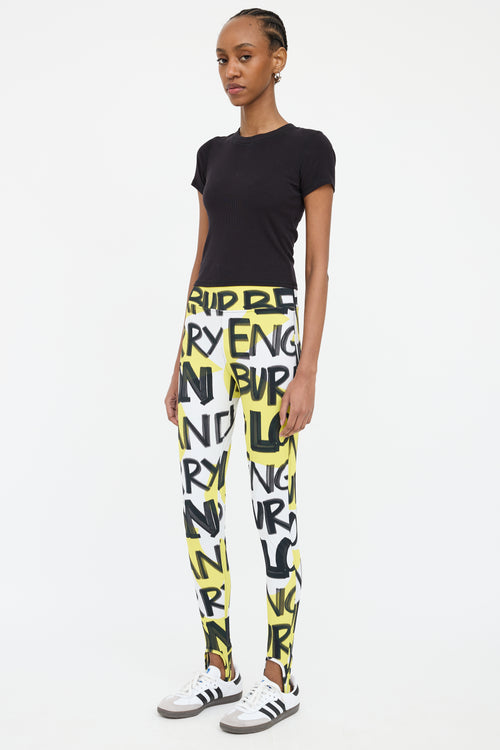 Burberry Yellow Multi Colour Stirrup Legging