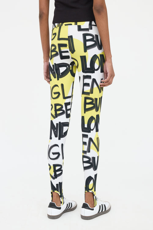 Burberry Yellow Multi Colour Stirrup Legging