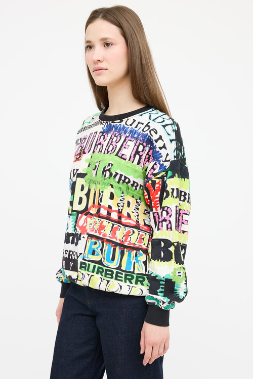 Burberry White 
Multicolour Graffiti Logo Sweatshirt