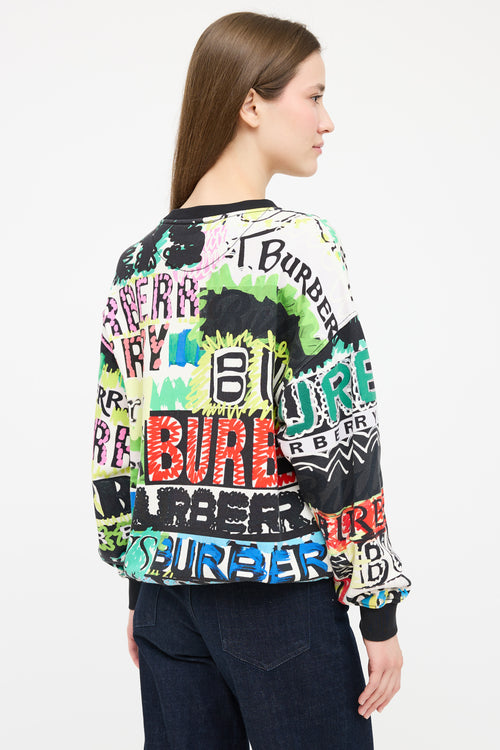 Burberry White 
Multicolour Graffiti Logo Sweatshirt