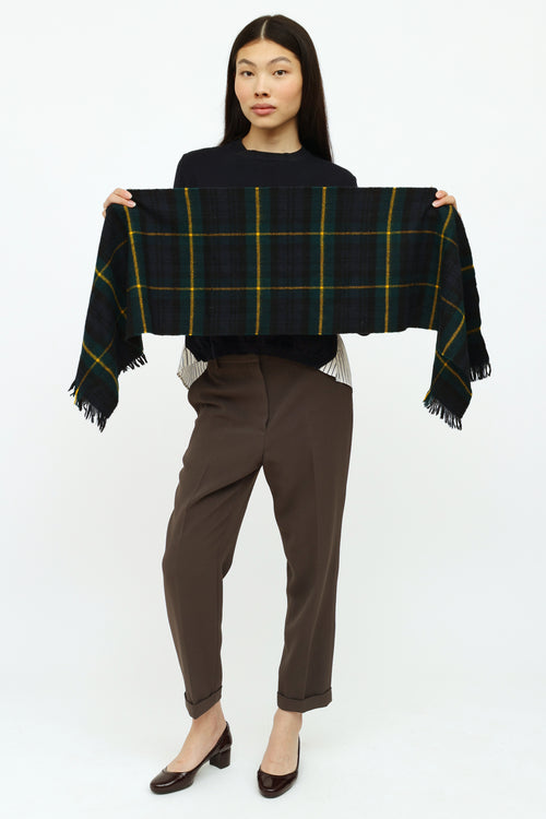 VSP Archive Green, Yellow 
Navy Gordon Tartan Wool Scarf