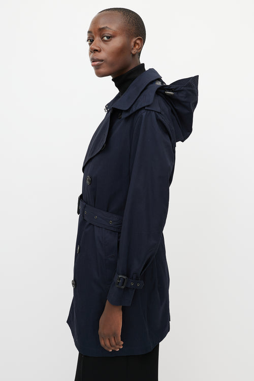 Burberry Navy Double Breasted Trench Coat