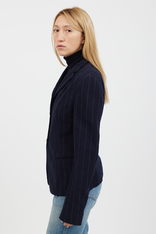 Burberry Navy 
Grey Striped Blazer