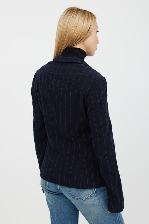 Burberry Navy 
Grey Striped Blazer