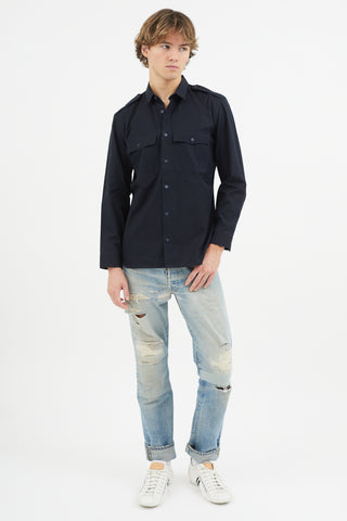 Burberry Navy Military Shirt