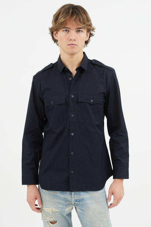 Burberry Navy Military Shirt