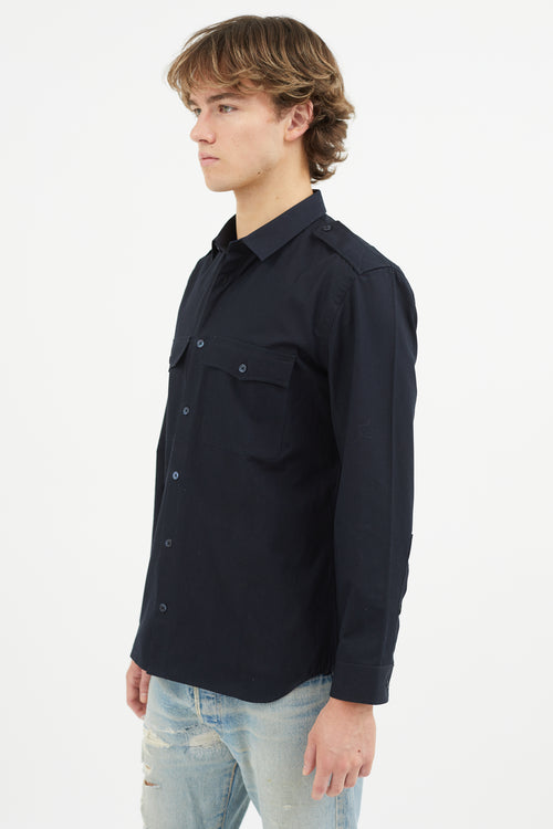 Burberry Navy Military Shirt