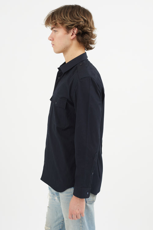 Burberry Navy Military Shirt