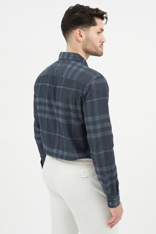 Burberry Navy 
Multicolour Plaid Shirt