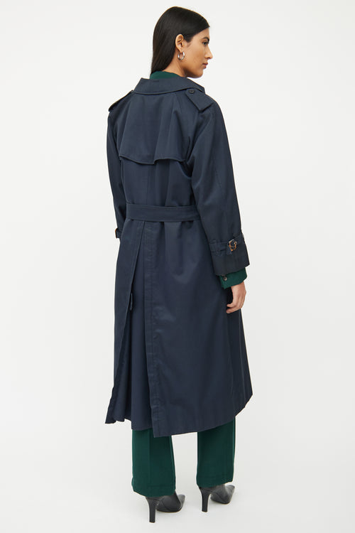 Burberry Navy Long Sleeve Trench Coat