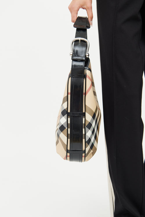 Burberry Beige Nova Check Barton Shoulder Bag