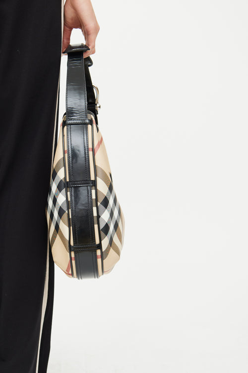 Burberry Beige Nova Check Barton Shoulder Bag