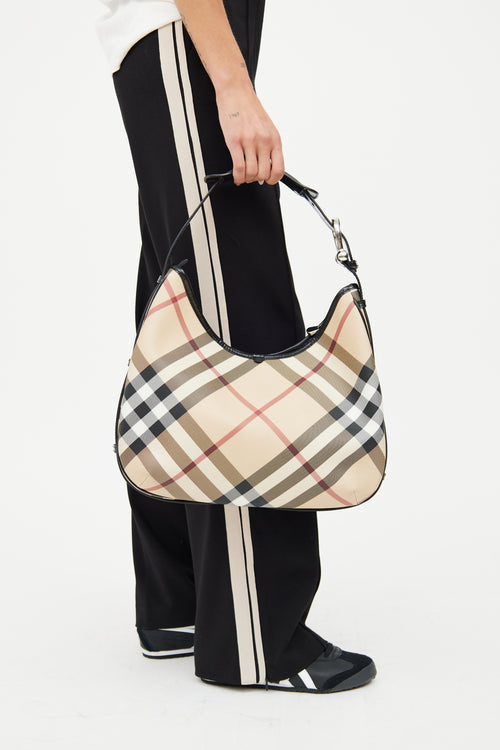 Burberry Beige Nova Check Barton Shoulder Bag