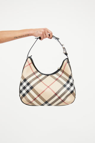 Burberry Beige Nova Check Barton Shoulder Bag