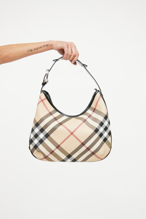 Burberry Beige Nova Check Barton Shoulder Bag