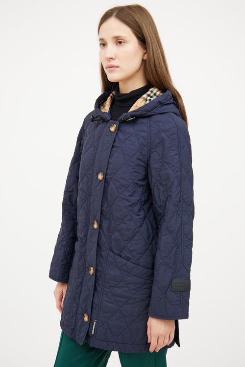 Burberry Navy Quilted Check Jacket