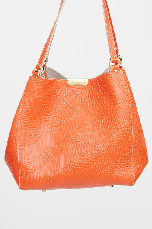 Burberry Orange Embossed Canterbury Tote Bag