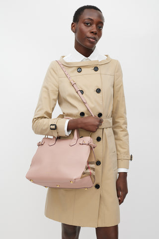 Burberry Dusty Pink Leather Banner Bag