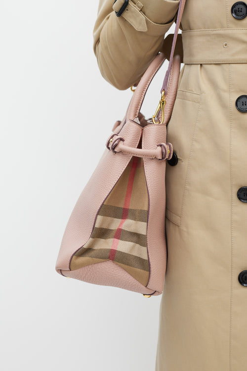 Burberry Dusty Pink Leather Banner Bag