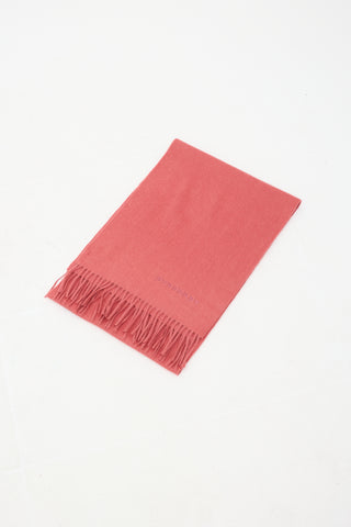 Burberry Pink Cashmere Logo Scarf