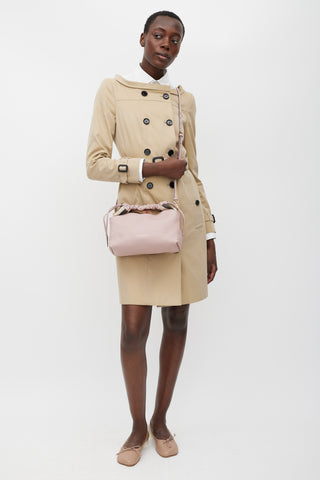 Burberry Beige Double Breasted Belted Trench Coat