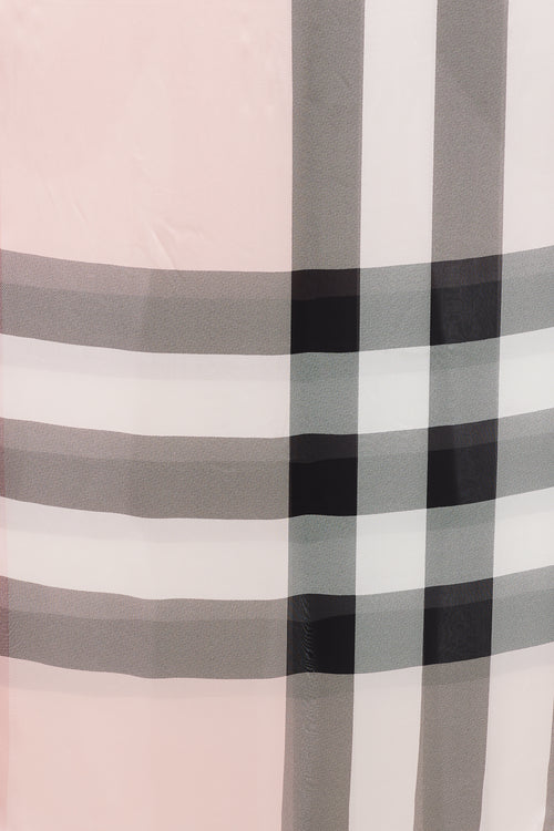 Burberry Pink 
Multicolour Nova Check Semi Sheer Scarf