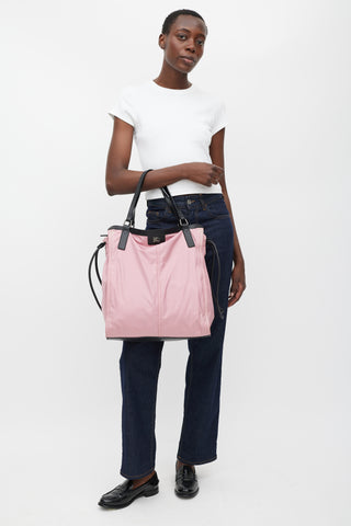 Burberry Pink Nylon Buckleigh Tote Bag