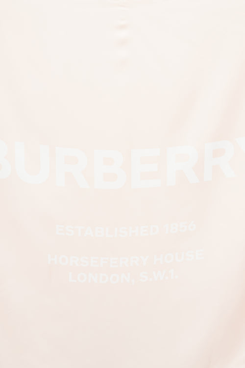 Burberry Pink Silk Logo Scarf