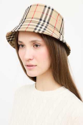 Burberry Beige 
Multicolour Nova Check Bucket Hat