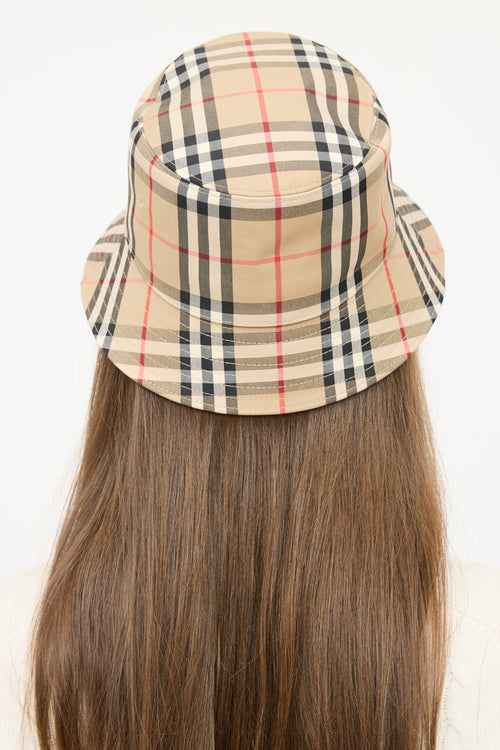 Burberry Beige 
Multicolour Nova Check Bucket Hat